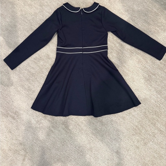 Navy Blue Jacadi Kids Dress with White Trim - Picture 3 of 3